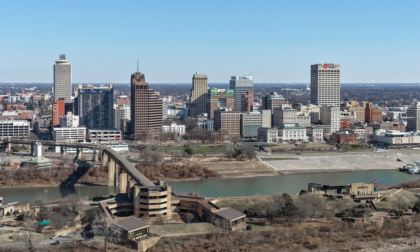 Memphis skyline along the Mississippi River
