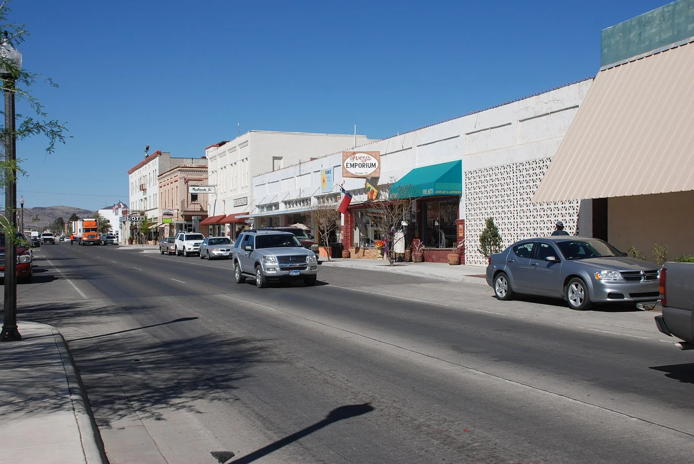 Holland Avenue and the historic Hotel Holland in Alpine