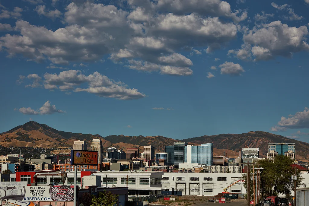 View of downtown Salt Lake City, the capital and largest city of the western state of Utah