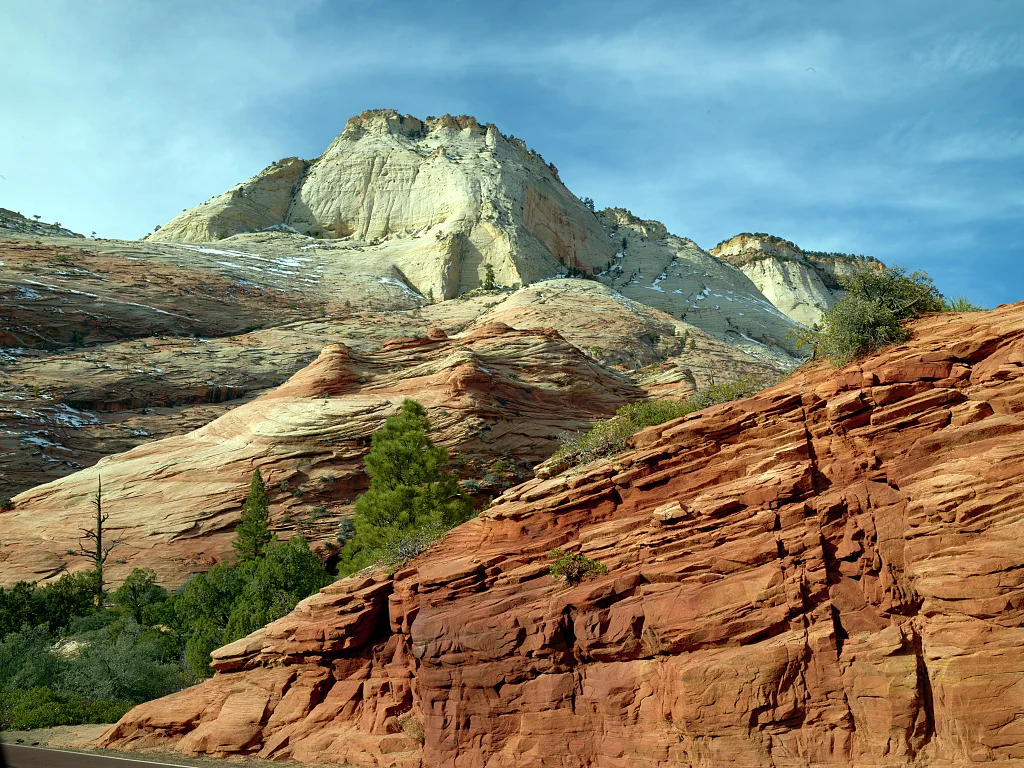 One of a seemingly endless array of dramatic scenes in Utah's Zion National Park, one of the state's "Mighty Five" national parks