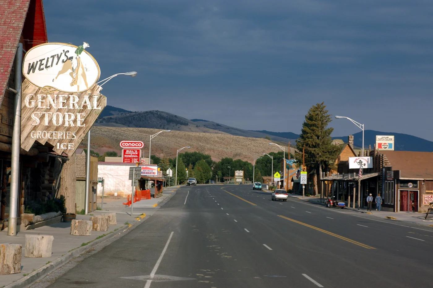 A street scene in Dubois, Wyoming