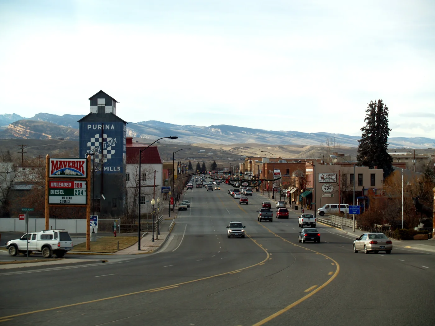 Lander and its surrounding landscape, Wyoming