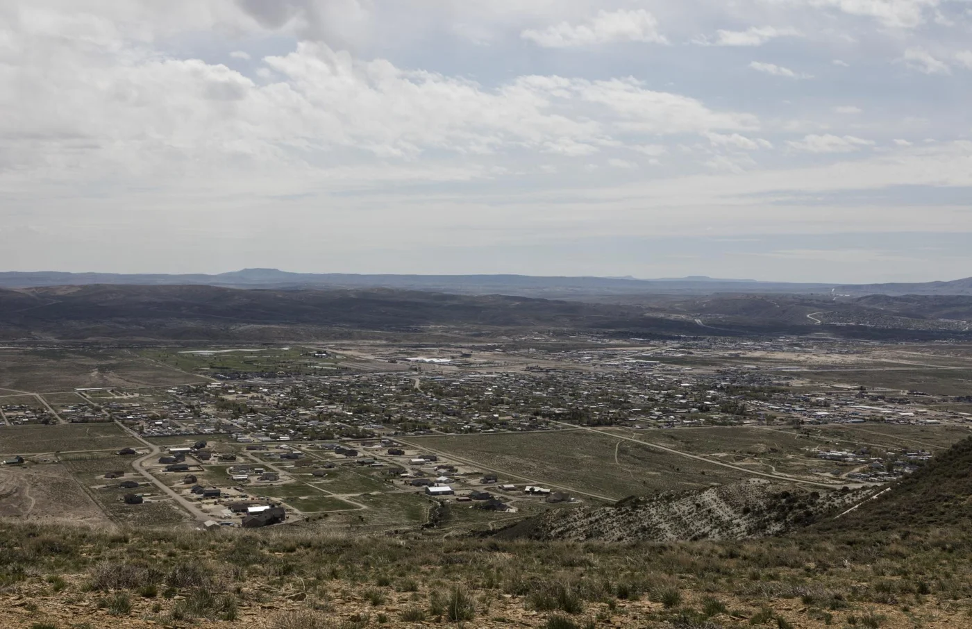 Rock Springs viewed from the Pilot Butte Wild Horse Loop plateau, Wyoming