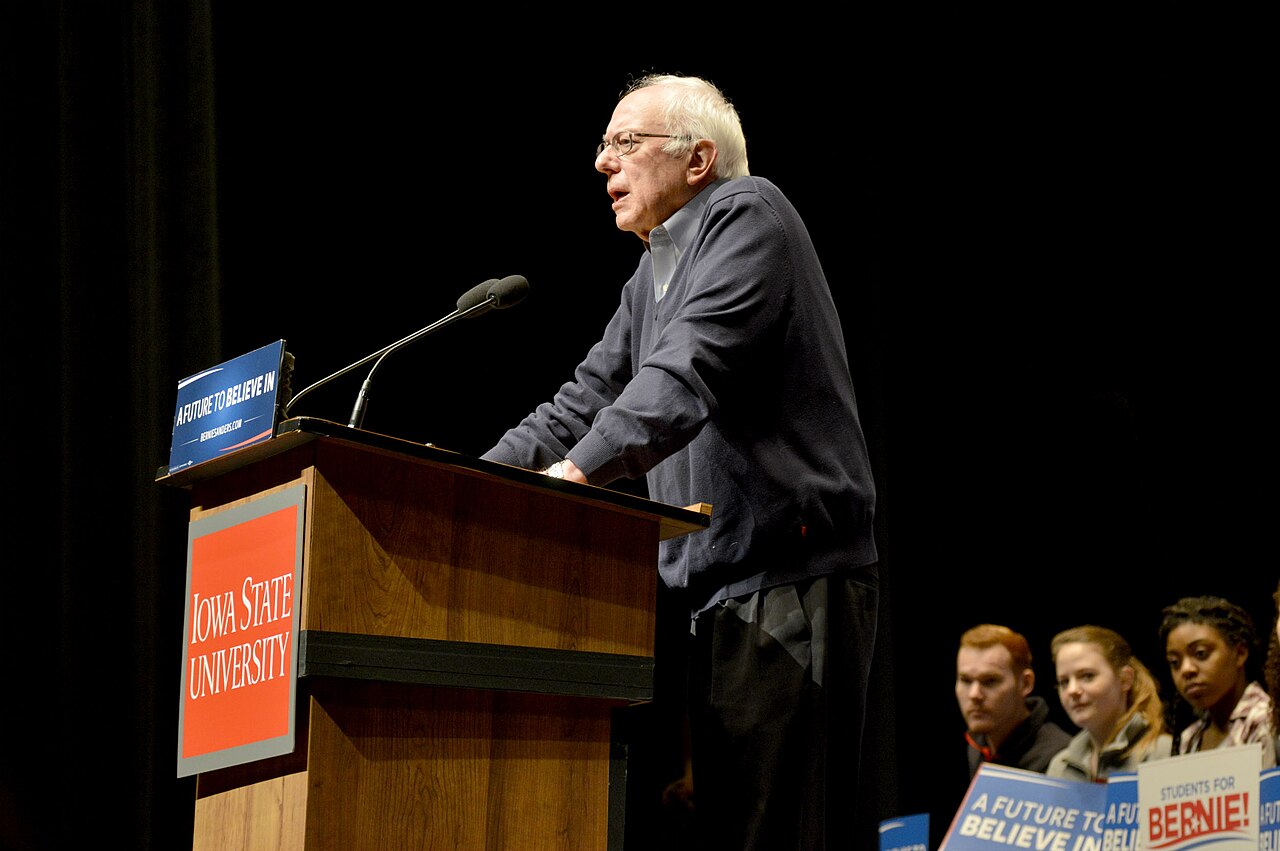 U.S. Sen. Bernie Sanders, 2016 Democratic presidential candidate, speaks at a town hall at Iowa State University in Ames, Iowa on Monday, Jan. 25, 2016. Mandatory credit to Alex Ha