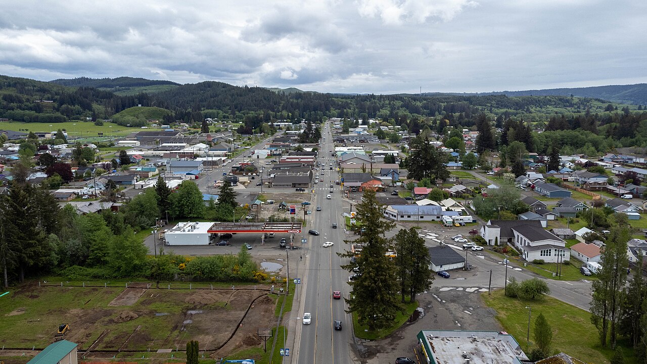 Downtown Forks, WA in June 2022.