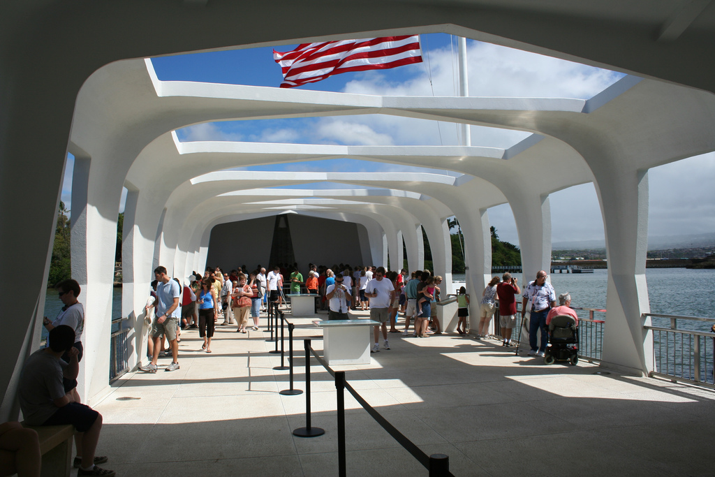 USS Arizona Memorial, The interior of the USS Arizona Memorial on Oahu, Hawaii Location: Pearl Harbor.