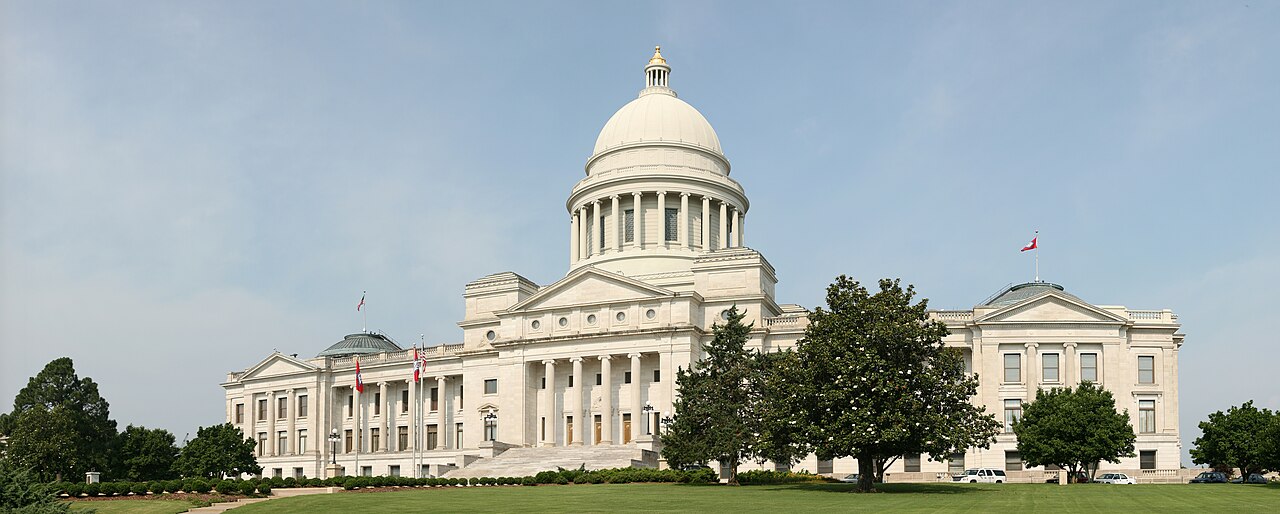 Arkansas State Capitol in Little Rock. Panoramic composite in spherical (equirectangular) projection from six portrait shots.
