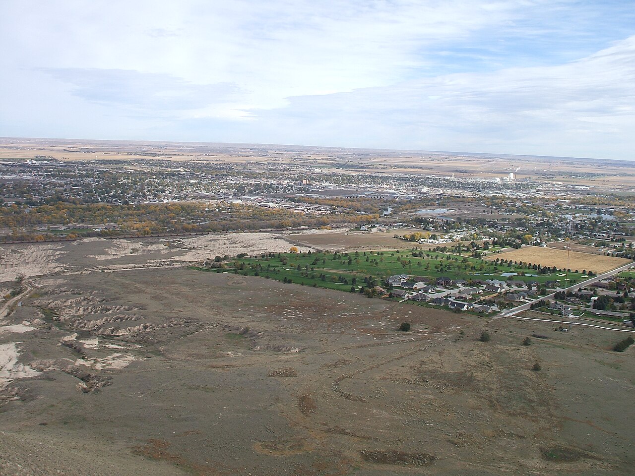 Overlooking the towns of Scottsbluff(to the left) and Gering(to the right) from Scotts Bluff National Monument, Nebraska.
