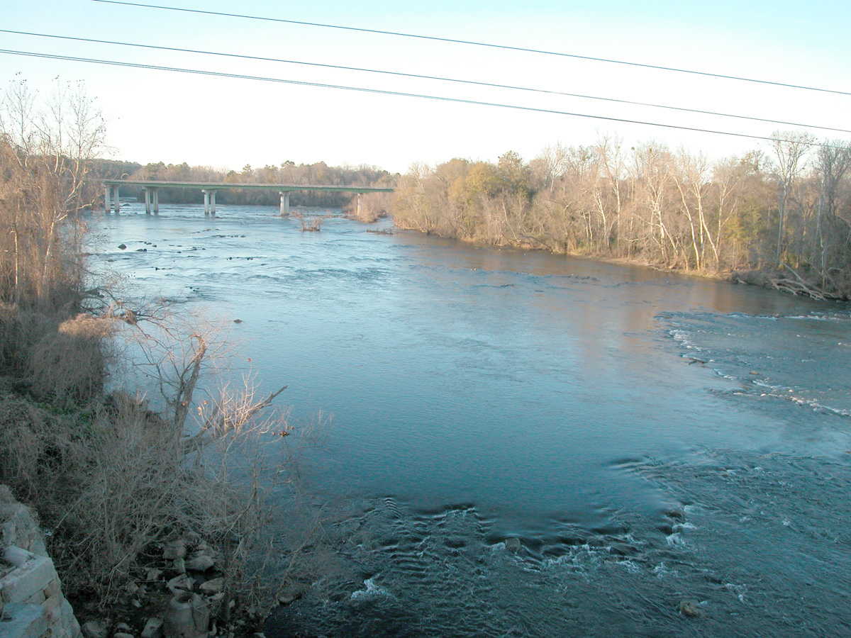 Congaree River Columbia, South Carolina , looking upstream from the Gervais Street bridge